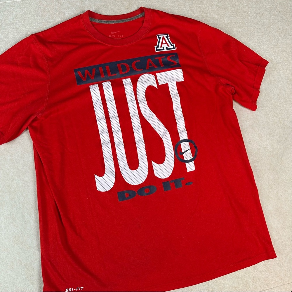 Nike University of Arizona Wildcats Shirt Men's Large Just Do It Dri Fit